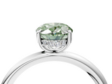 White gold Fancy Green Oval  Cut Solitaire Ring with Thin Band and Four-Prong Setting_20