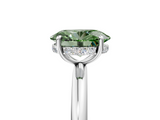 White gold Fancy Green Oval  Cut Solitaire Ring with Thin Band and Four-Prong Setting_21