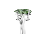 White gold Fancy Green Oval  Cut Solitaire Twist Band Ring with Four-Prong Setting_32