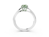 White gold Fancy Green Oval  Cut Solitaire Twist Band Ring with Four-Prong Setting_6