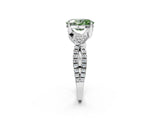 White gold Fancy Green Oval Cut Solitaire Twist Pave Diamond Engagement Ring with Prong Setting_14