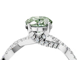 White gold Fancy Green Oval Cut Solitaire Twist Pave Diamond Engagement Ring with Prong Setting_16