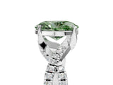 White gold Fancy Green Oval Cut Solitaire Twist Pave Diamond Engagement Ring with Prong Setting_17