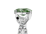 White gold Fancy Green Oval Cut Solitaire Twist Pave Diamond Engagement Ring with Prong Setting_29