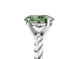 White gold Fancy Green Oval  Cut Solitaire Twisted Band with Four-Prong Setting_95