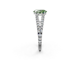 White gold Fancy Green Oval  Cut Split Shank Pave Diamond Engagement Ring with Four-Prong Setting_26
