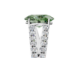 White gold Fancy Green Oval  Cut Split Shank Pave Diamond Engagement Ring with Four-Prong Setting_29