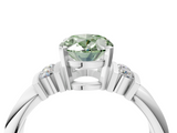 White gold Fancy Green Oval  Cut Three-Stone Channel Set Ring with Bar Prongs_69