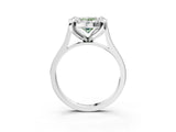 White gold Fancy Green Oval  Diamond Cluster Halo Solitaire with Four-Prong Setting_108