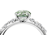 White gold Fancy Green Oval  Diamond Cluster Prong-Set Solitaire Ring_46