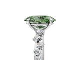 White gold Fancy Green Oval  Diamond Cluster Prong-Set Solitaire Ring_47