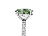 White gold Fancy Green Oval  Diamond Pavé Band with Six-Prong Setting_32
