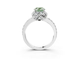 White gold Fancy Green Oval  Diamond Solitaire Ring with Shared Prong Pavé Band_16