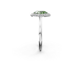 White gold Fancy Green Oval  Halo Diamond Engagement Ring with Solitaire Band and Four-Prong Setting_22