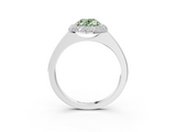 White gold Fancy Green Oval  Halo Diamond Engagement Ring with Solitaire Band and Four-Prong Setting_23