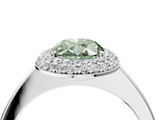 White gold Fancy Green Oval  Halo Diamond Engagement Ring with Solitaire Band and Four-Prong Setting_24