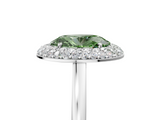 White gold Fancy Green Oval  Halo Diamond Engagement Ring with Solitaire Band and Four-Prong Setting_25