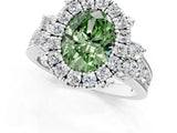 White gold Fancy Green Oval  Halo Diamond Engagement Ring with Split Shank and Four-Prong Setting_73