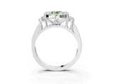 White gold Fancy Green Oval  Halo Diamond Engagement Ring with Split Shank and Four-Prong Setting_75
