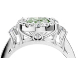 White gold Fancy Green Oval  Halo Diamond Engagement Ring with Split Shank and Four-Prong Setting_76