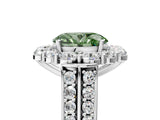 White gold Fancy Green Oval  Halo Diamond Engagement Ring with Split Shank and Prong Setting_71
