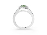 White gold Fancy Green Oval  Halo Diamond Pavé Solitaire Ring_42