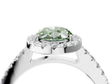 White gold Fancy Green Oval  Halo Diamond Pavé Solitaire Ring_43