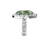 White gold Fancy Green Oval  Halo Diamond Pavé Solitaire Ring_44