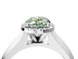 White gold Fancy Green Oval  Halo Diamond Ring with Cathedral Band and Four-Prong Setting_52