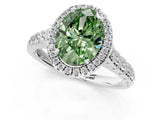 White gold Fancy Green Oval  Halo Pavé Diamond Engagement Ring with Four-Prong Setting_27