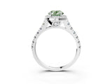 White gold Fancy Green Oval  Halo Pavé Diamond Engagement Ring with Four-Prong Setting_29