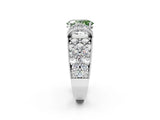 White gold Fancy Green Oval  Halo Pave Diamond Engagement Ring with Milgrain Detailing_51