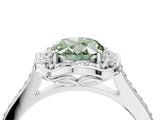 White gold Fancy Green Oval  Halo Round Diamond Pave Band with Four-Prong Setting_54