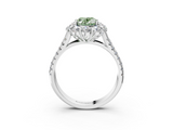 White gold Fancy Green Oval  Halo Split Shank Diamond Engagement Ring with Pave Band and Four-Prong Setting_57