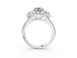 White gold Fancy Green Oval  Halo Split Shank Diamond Engagement Ring with Prong Setting_23