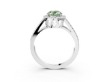 White gold Fancy Green Oval  Halo Split Shank Diamond Ring with Four-Prong Setting_53