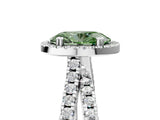 White gold Fancy Green Oval  Halo Split Shank Diamond Ring with Pavé Setting_42