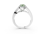 White gold Fancy Green Oval  Halo Split Shank Diamond Ring with Prong Setting_23