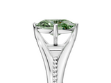 White gold Fancy Green Oval  Solitaire Beaded Band Six-Prong Setting_5