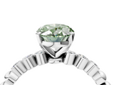 White gold Fancy Green Oval  Solitaire Bezel Accent Diamond Engagement Ring with Beaded Band and Four-Prong Setting_42