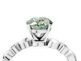 White gold Fancy Green Oval  Solitaire Bezel-Set Diamond Ring with Beaded Band and Four-Prong Setting_37