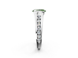 White gold Fancy Green Oval  Solitaire Bezel-Set Diamond Ring with Channel-Set Band_39
