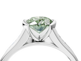 White gold Fancy Green Oval  Solitaire Bezel-Set Diamond Ring with Channel-Set Band_41