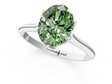 White gold Fancy Green Oval  Solitaire Cathedral Diamond Ring with Six-Prong Setting_18