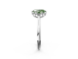White gold Fancy Green Oval  Solitaire Cathedral Diamond Ring with Six-Prong Setting_19