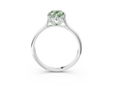 White gold Fancy Green Oval  Solitaire Cathedral Diamond Ring with Six-Prong Setting_19