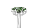White gold Fancy Green Oval  Solitaire Cathedral Diamond Ring with Six-Prong Setting_22