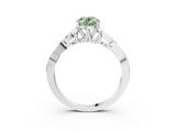 White gold Fancy Green Oval  Solitaire Celtic Knot Engagement Ring with Four-Prong Setting_79
