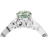 White gold Fancy Green Oval  Solitaire Celtic Knot Engagement Ring with Four-Prong Setting_80