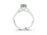 White gold Fancy Green Oval  Solitaire Channel-Set Diamond Engagement Ring with Four-Prong Setting_35